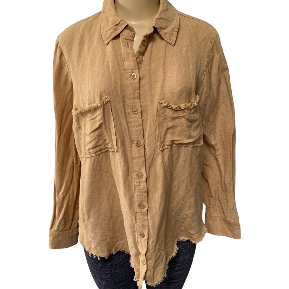 Show Me Your MuMu ‘Marcella’ linen button down Shirt C23 - Picture 4 of 8